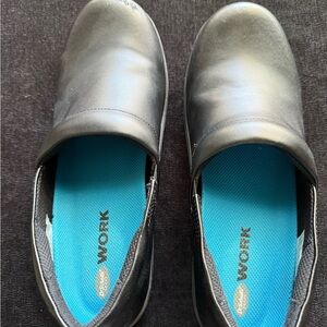 Dr. Scholl's Black Slip-On Mules with Blue Insole